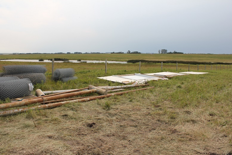 Big steel swing gates and Scale Shack building
